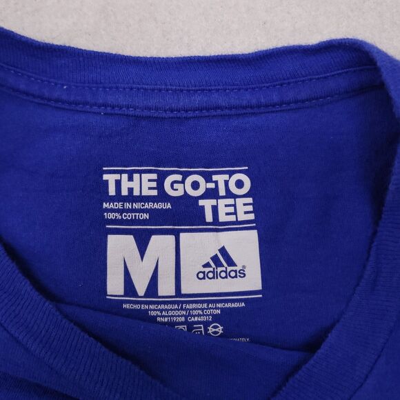 Adidas Casual Short Sleeve Pullover Graphic T Shirt Womens Size Medium M Blue - Picture 3 of 11